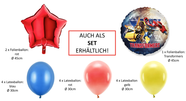 Folienballon rund - Transformers - ø 43cm